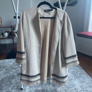 Zara Faux Suede Fringe Jacket